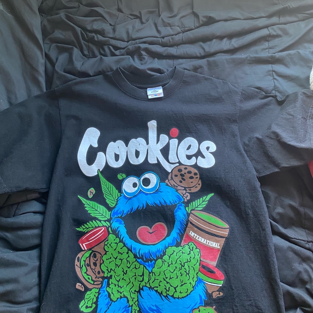 Black Cookie Monster Graphic T-Shirt